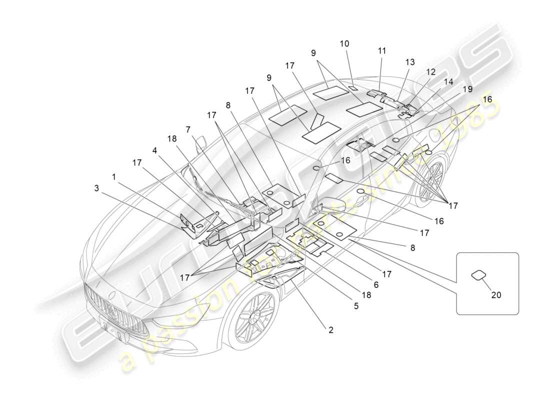 a part diagram from the maserati ghibli (2015) parts catalogue