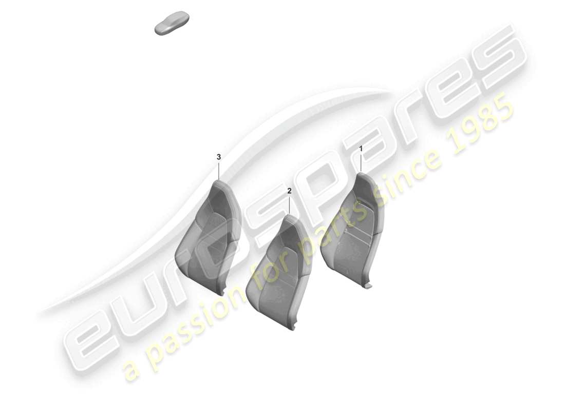 porsche 2021 (992-1 turbo / s) foam part backrest cover sports seat part diagram