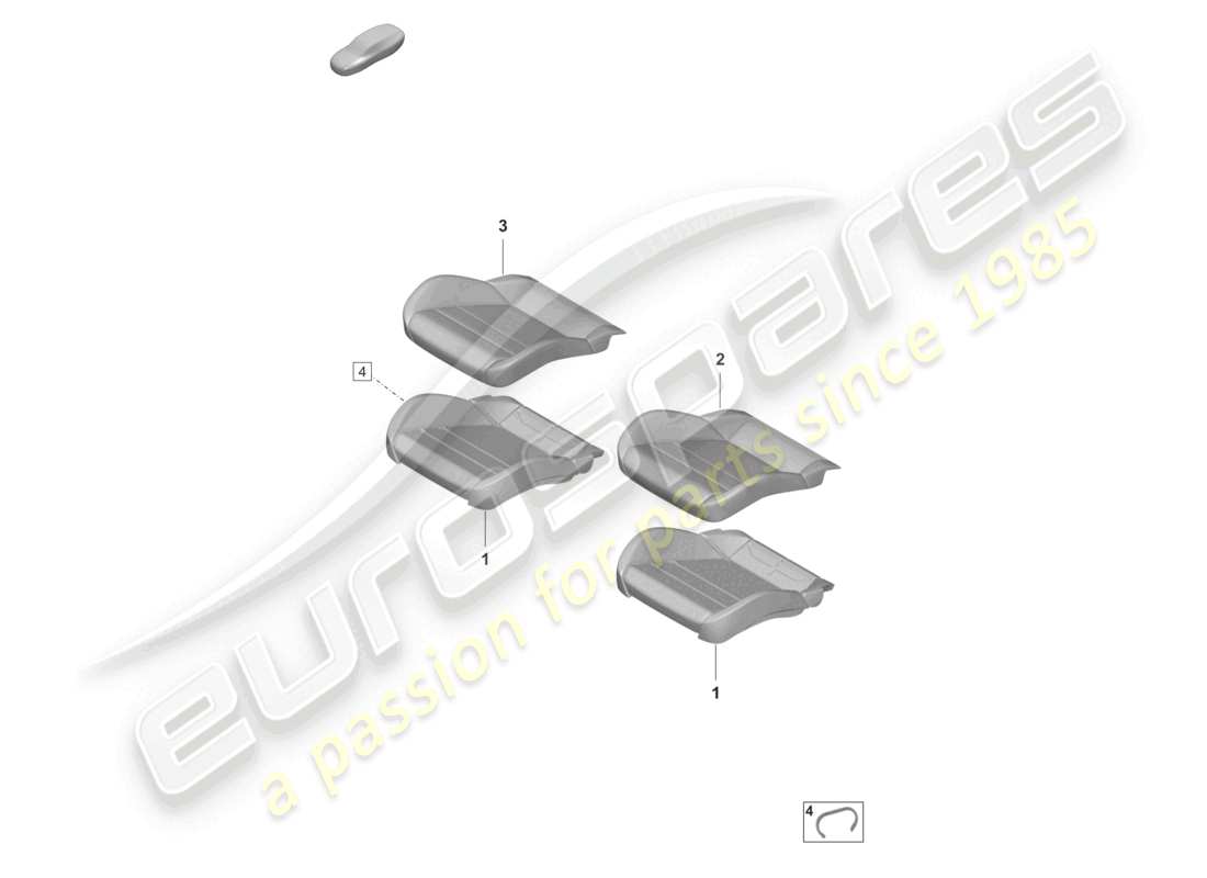 porsche 2022 (taycan 9j1-1) foam part seat cover sports seat for models with seat venti- lation part diagram