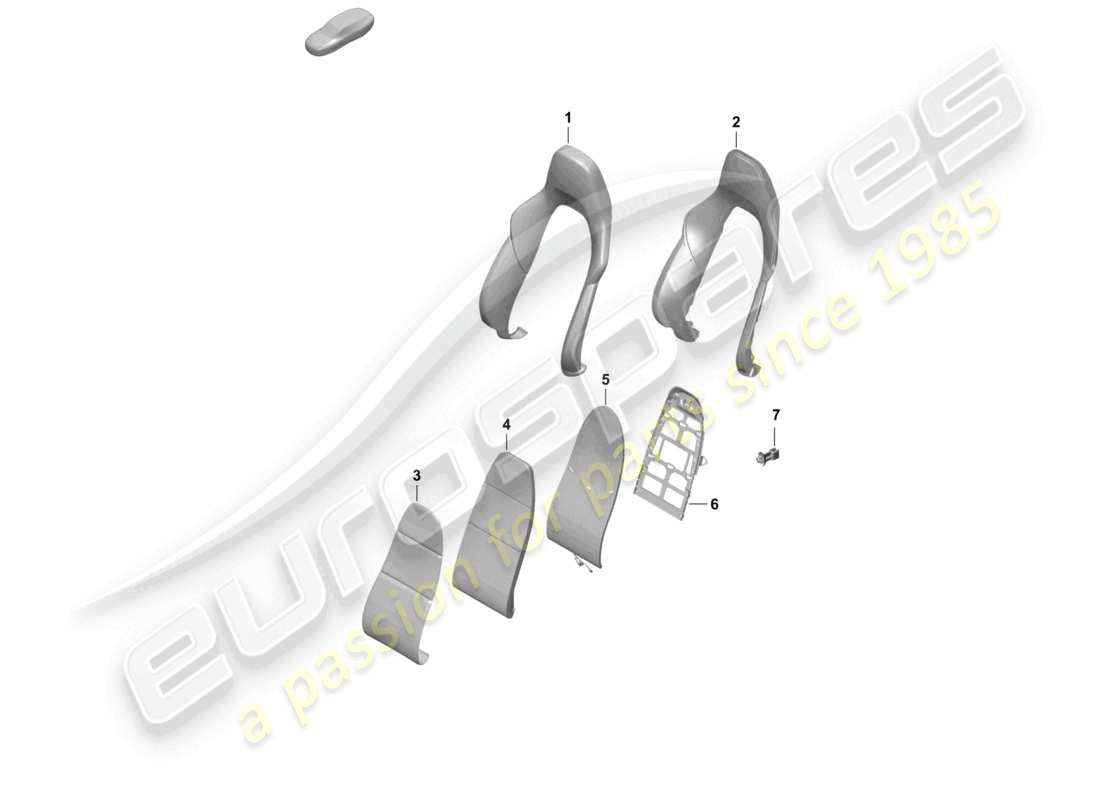 porsche 2023 (718 cayman gt4) foam part backrest cover sports seat plus part diagram