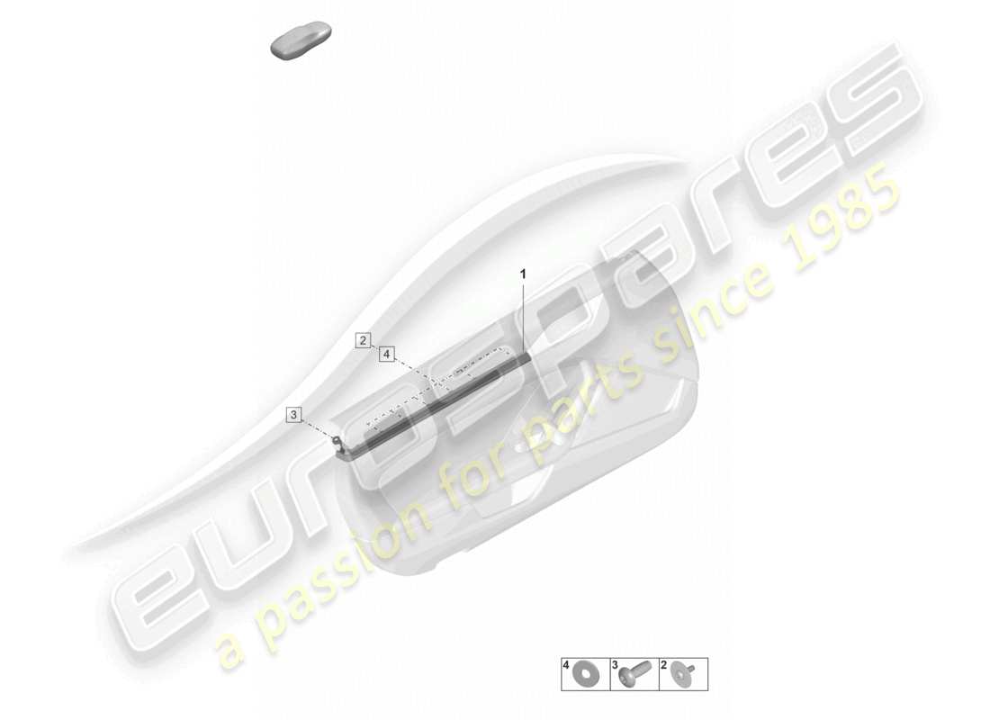 porsche 2025 (992-2 gt3/rs/st) molding for door trim panel repair information 706055 part diagram