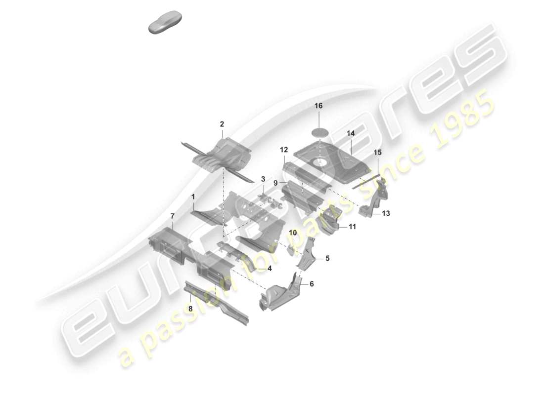 porsche 2022 (taycan 9j1-1) rear end rear bottom plate seat support part diagram
