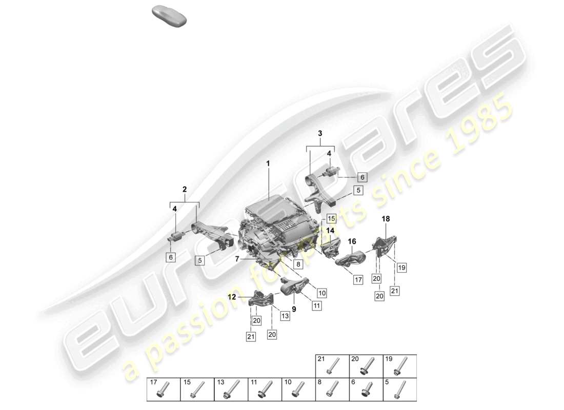 porsche 2026 (macan-e) traction motor for elec. drive macan 4s rear axle part diagram
