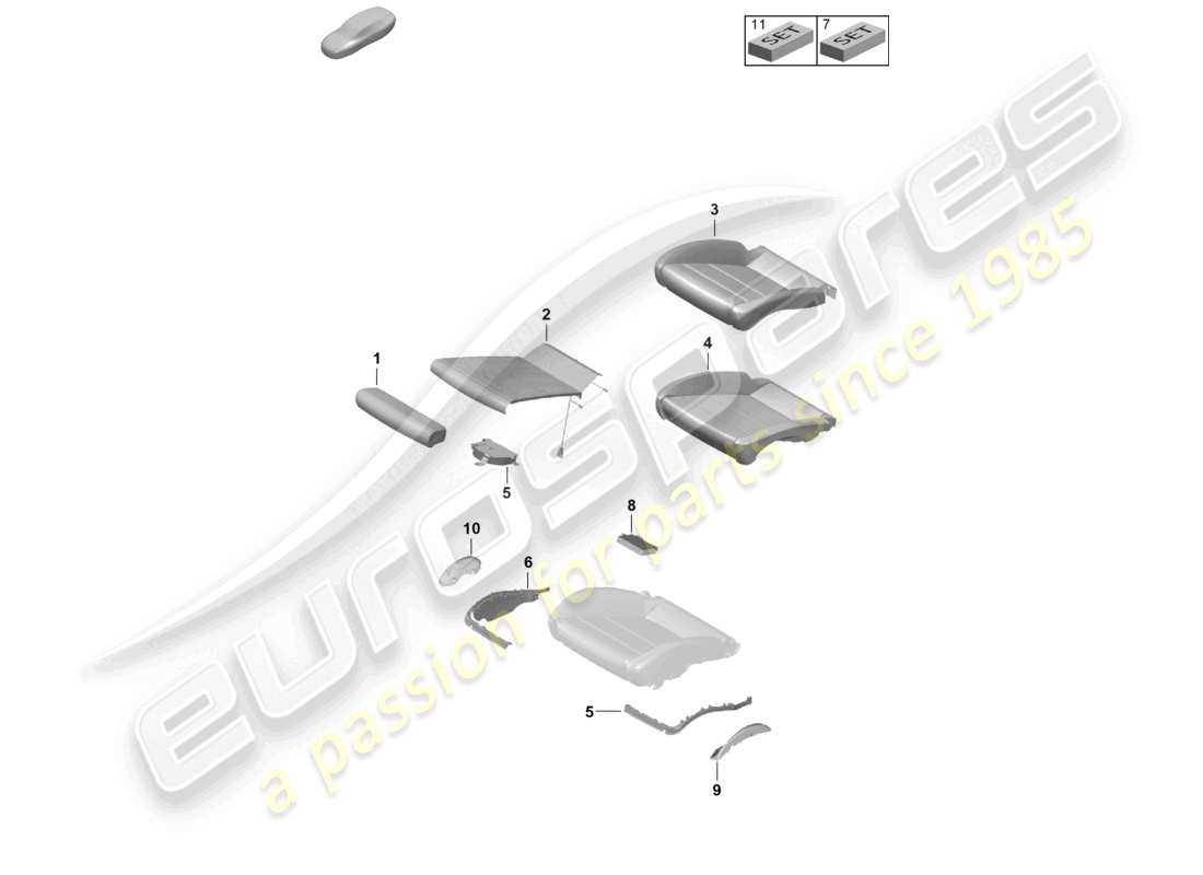 porsche 2020 (718 cayman gt4) foam part seat cover sports seat plus part diagram