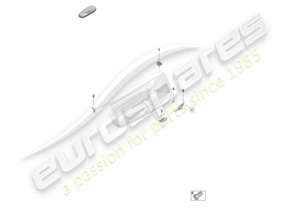 porsche 2022 (992-1 gt3/rs/st) door panel accessories part diagram