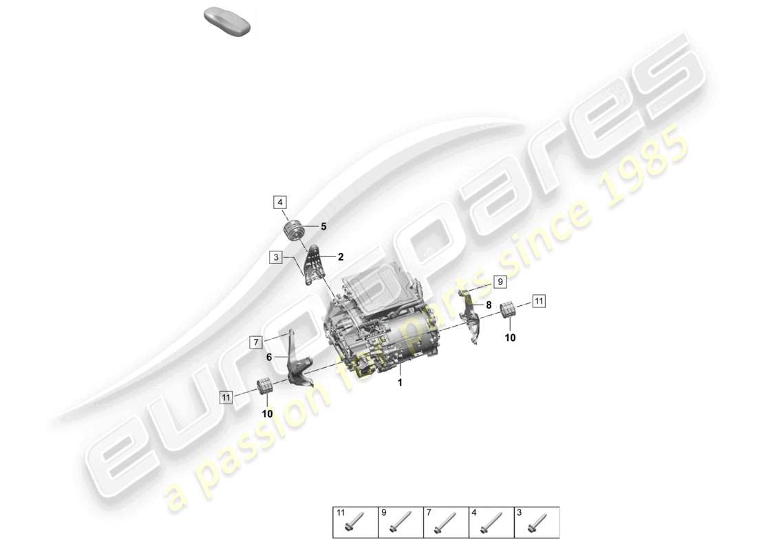 porsche 2024 (macan-e) traction motor for elec. drive macan 4 rear axle part diagram