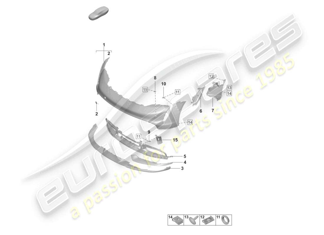 porsche 2020 (taycan 9j1-1) bumper front turbo part diagram