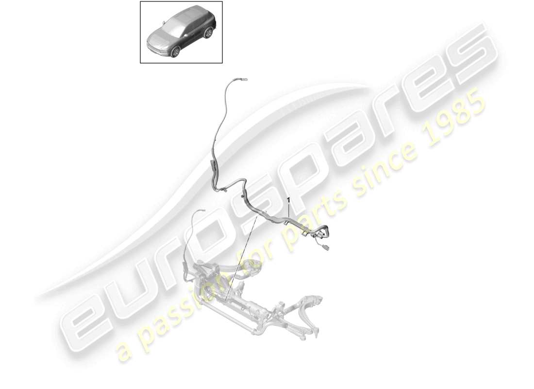porsche 2024 (cayenne e3 9ya/9yb) wiring looms steering gear parts diagram