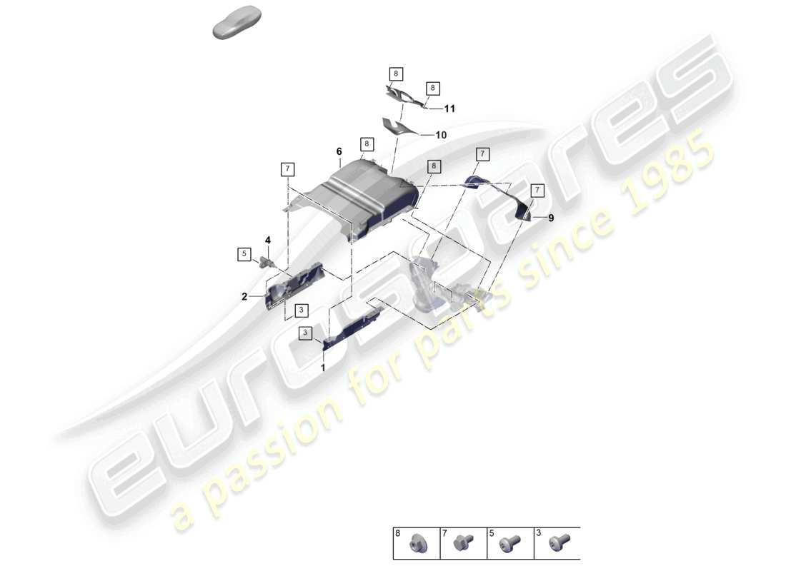porsche 2026 (panamera 976) exhaust system heat insulation air guide channel for vehicles with a petrol particulate filter part diagram