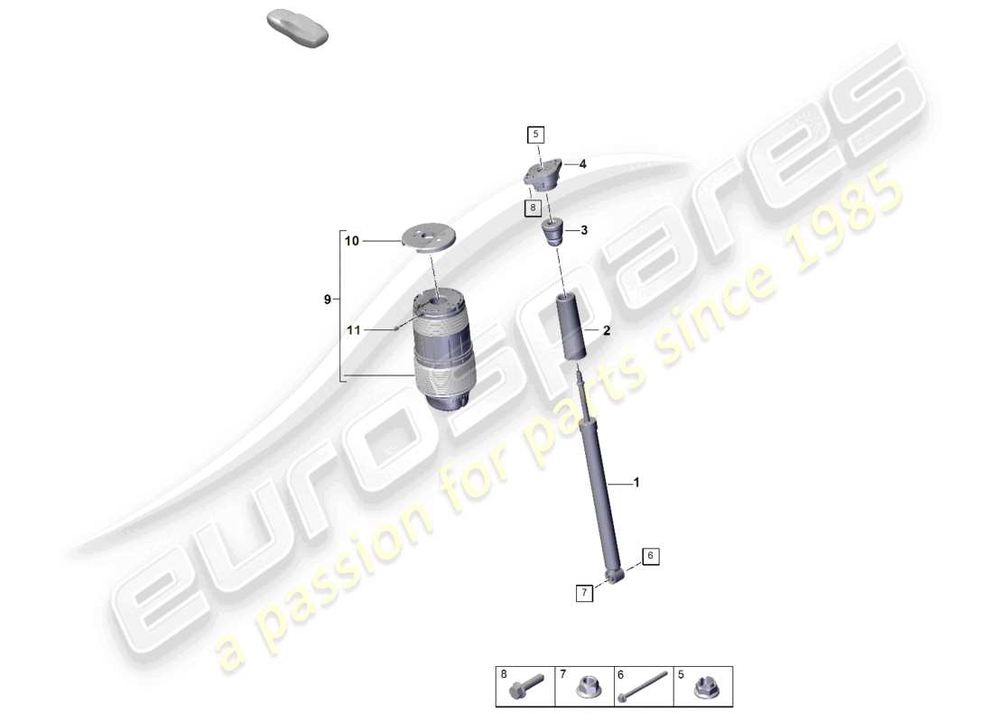 porsche 2024 (panamera 976) air suspension shock absorbers active electr. damping control part diagram