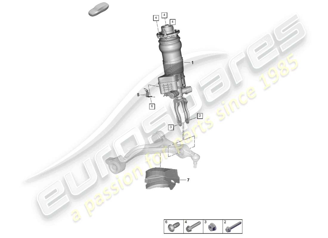 porsche 2025 (panamera 976) air suspension suspension strut complete part diagram
