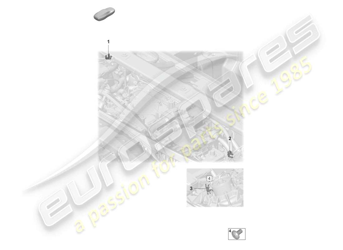 porsche 2020 (taycan 9j1-1) gas strut cable holder part diagram