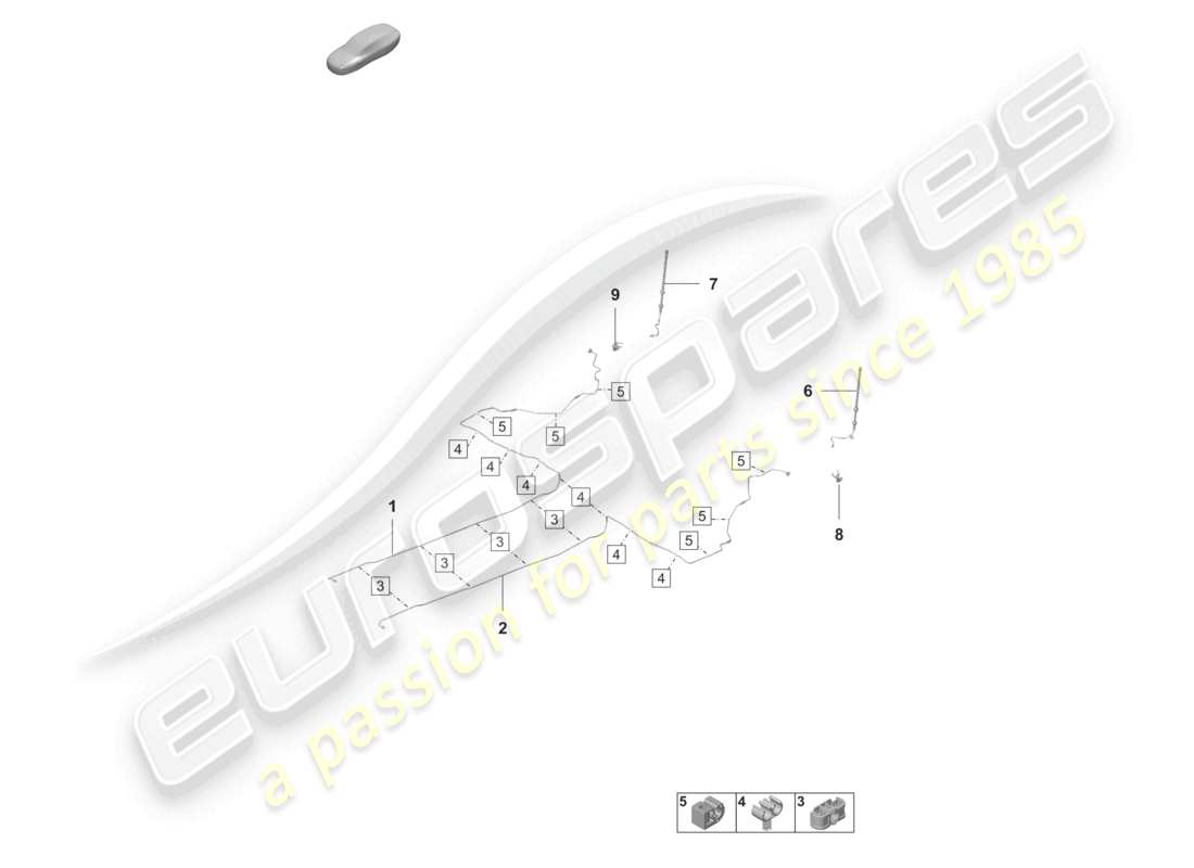 porsche 2020 (taycan 9j1-1) brake line center underbody rear part diagram