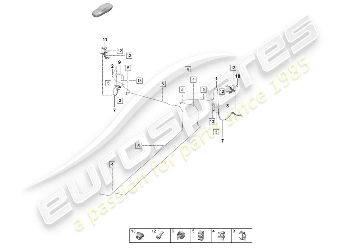 porsche 2025 (macan-e) brake line center underbody rear parts diagram