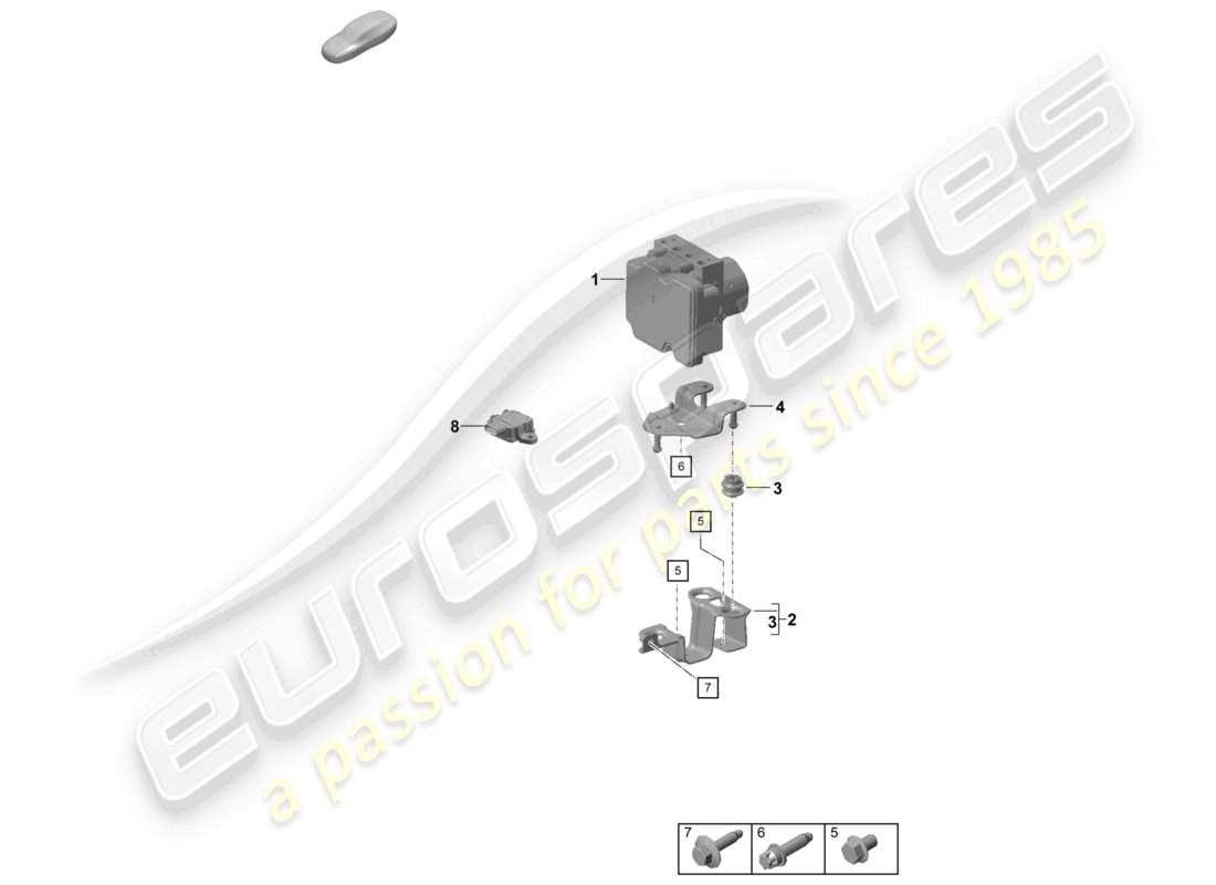 porsche 2026 (718 boxster spyder) hydraulic unit anti-locking brake syst. -abs- part diagram
