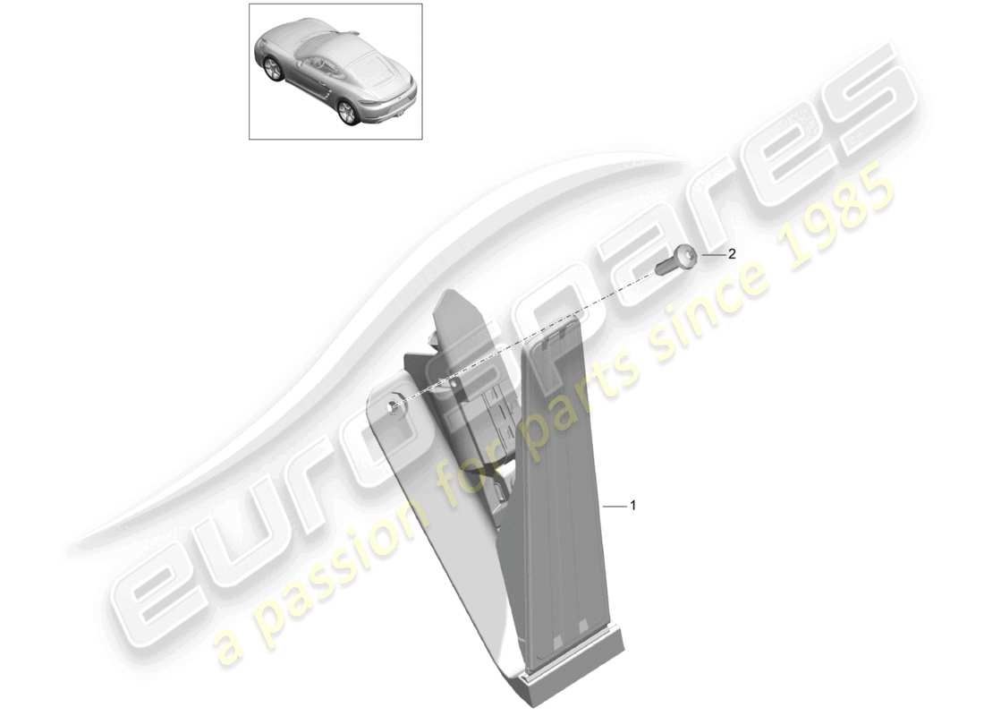 porsche 2021 (718 cayman) brake and accel. lever mech. throttle control part diagram