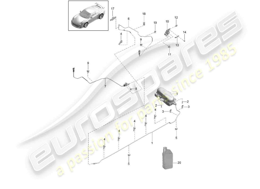 porsche 2021 (991-2 r/gt3/rs) adaptive suspension part diagram