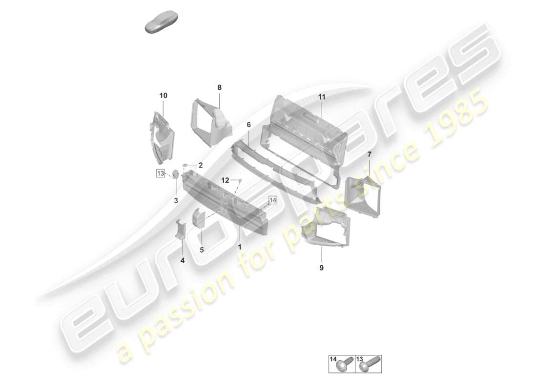 porsche 2021 (panamera 971-2) air guide basic and disc pack part diagram