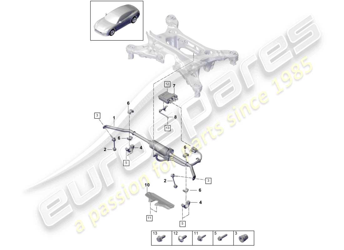 porsche 2021 (panamera 971-1) anti-roll bar control unit for active roll stabilisation part diagram
