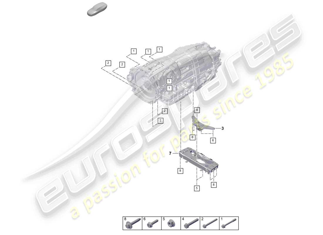 porsche 2024 (panamera 976) mounting parts for engine and transmission transmission carrier part diagram