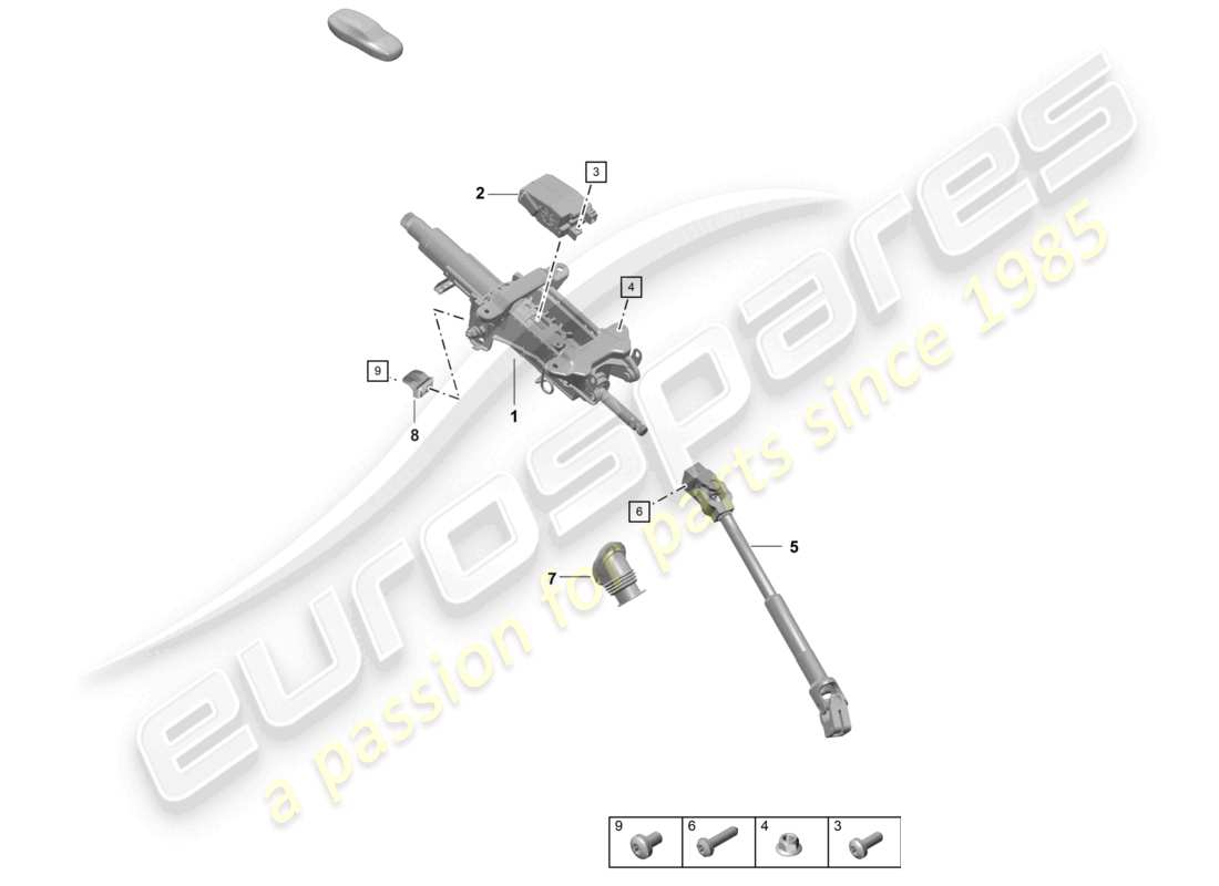 porsche 2021 (718 cayman gt4) steering column intermediate steering shaft parts diagram