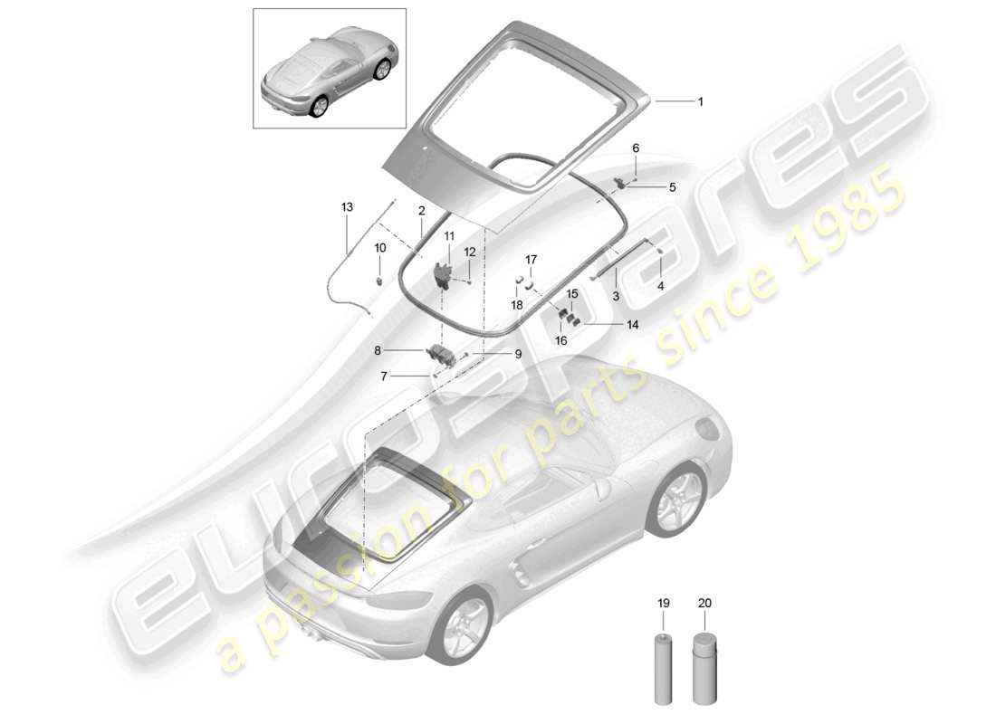 porsche 2024 (718 cayman) cover rear part diagram