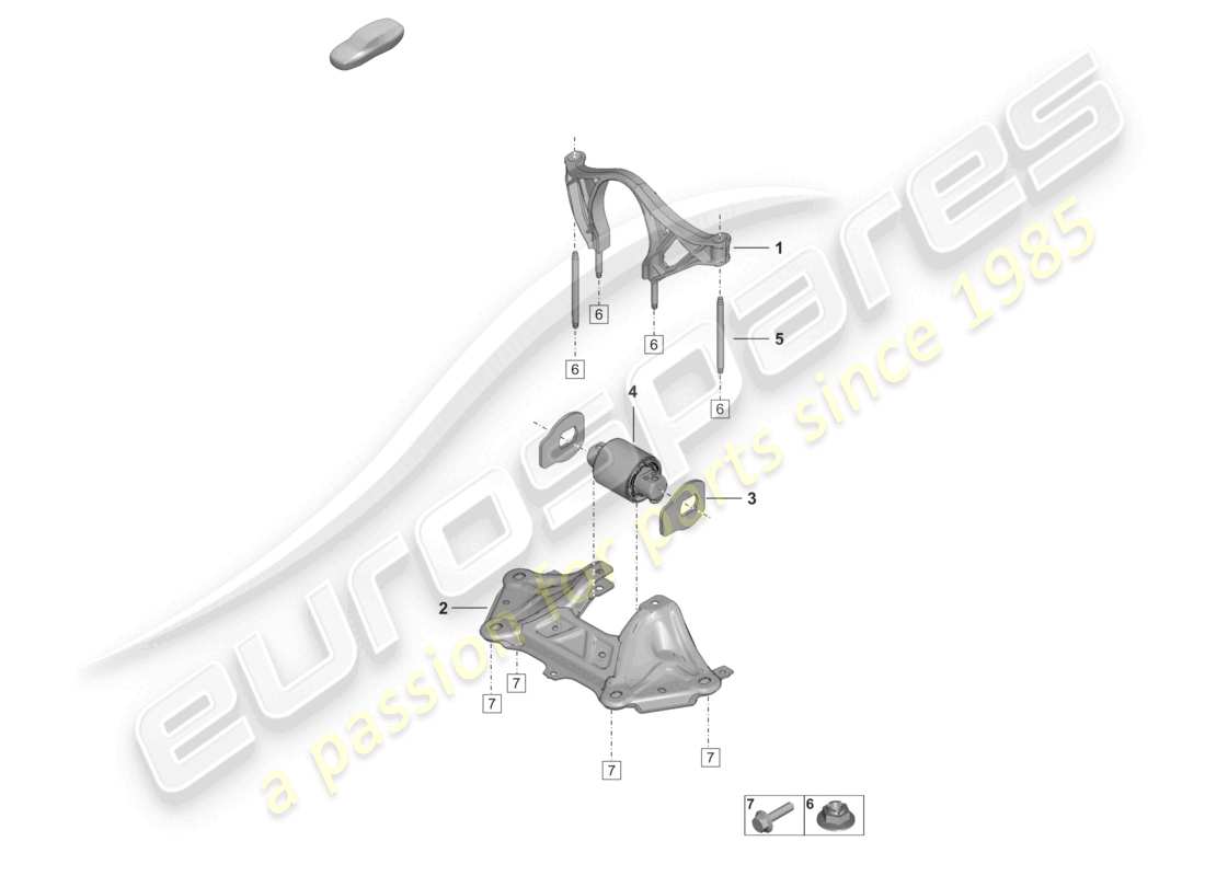 porsche 2023 (992-1 turbo / s) mounting parts for engine and transmission part diagram