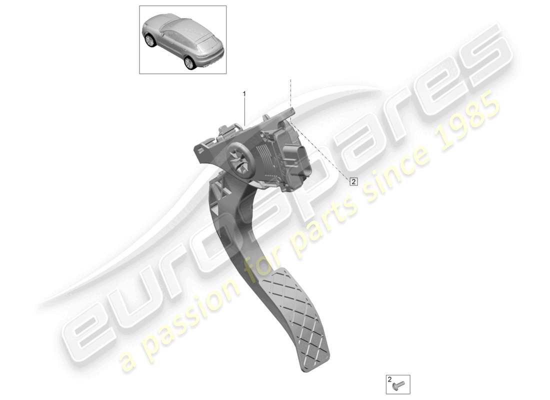 porsche 2021 (macan) accelerator pedal throttle control parts diagram