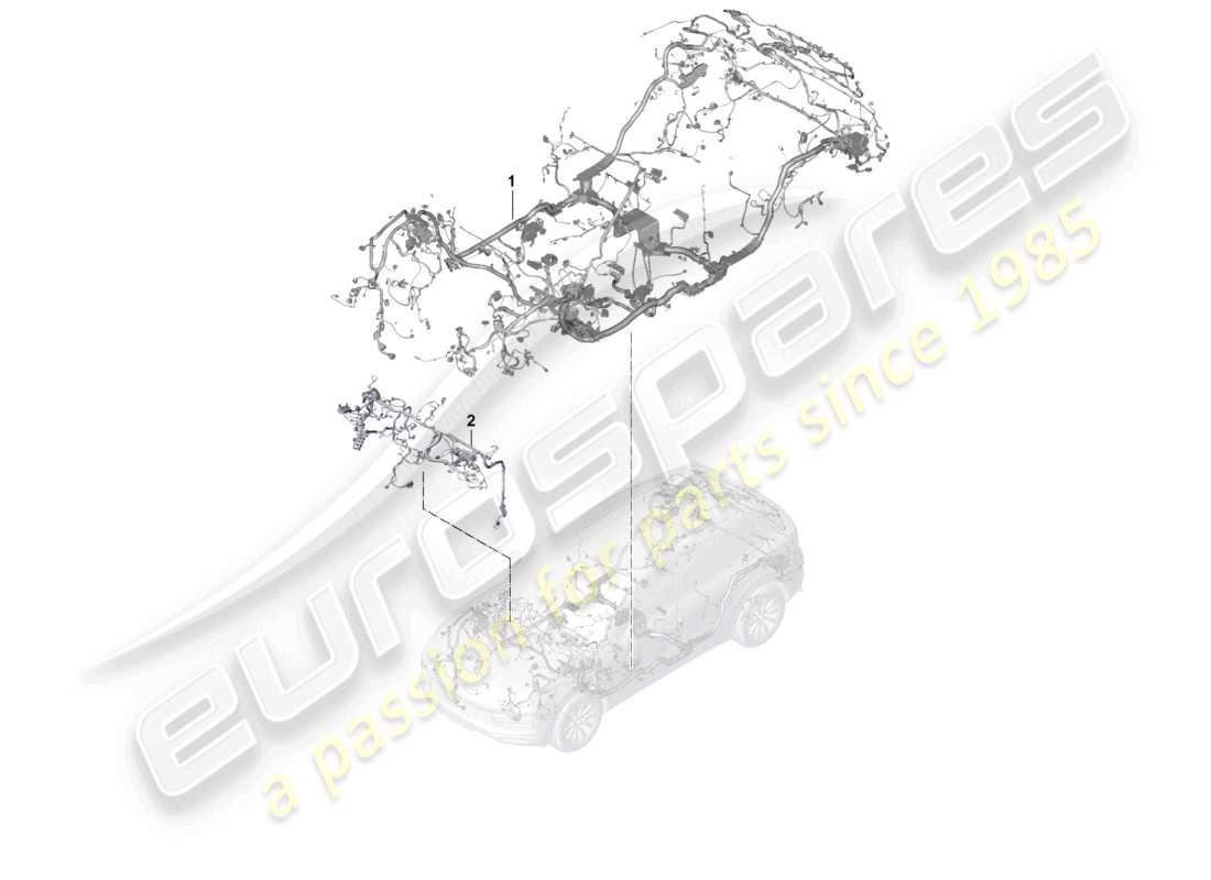 porsche 2026 (cayenne e3 pa) wiring looms passenger compartment dashboard and part section wiring harness part diagram