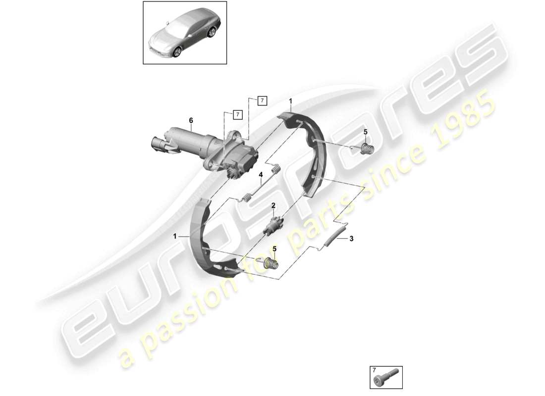 porsche 2021 (panamera 971-1) parking brake rear axle parts diagram