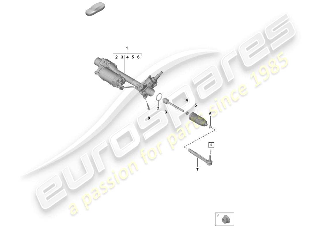 porsche 2024 (992-2) steering gear part diagram