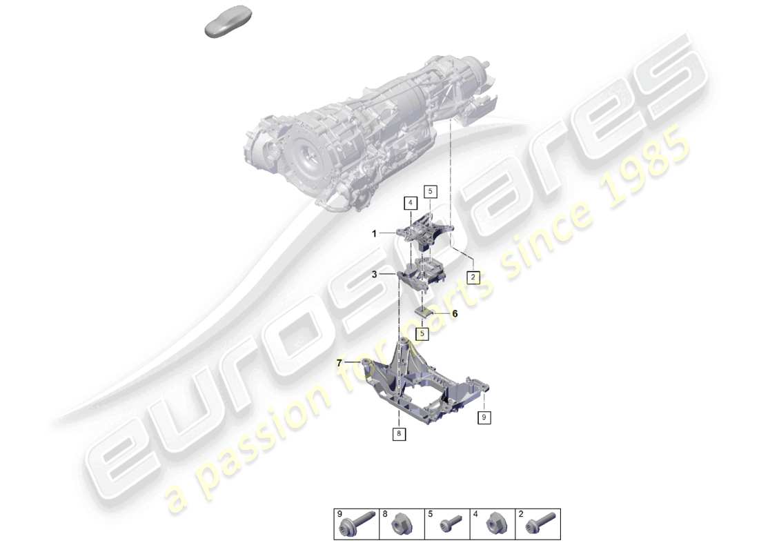 porsche 2026 (cayenne e3 pa) gearbox mounting transmission carrier parts diagram