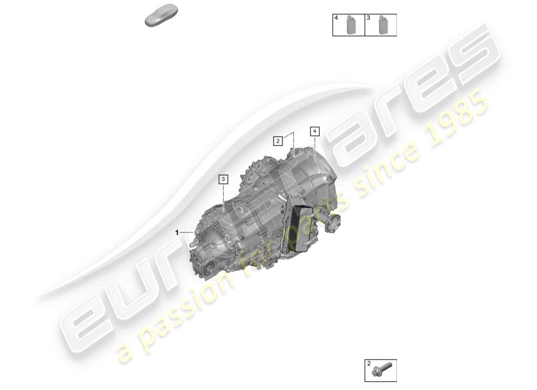 porsche 2022 (992-1 turbo / s) 8-speed dual clutch gearbox - pdk - transmission fluid part diagram
