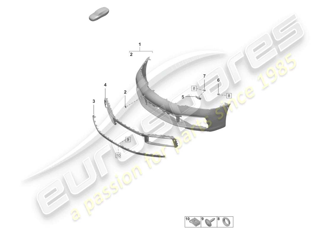 porsche 2021 (992-1) bumper front part diagram