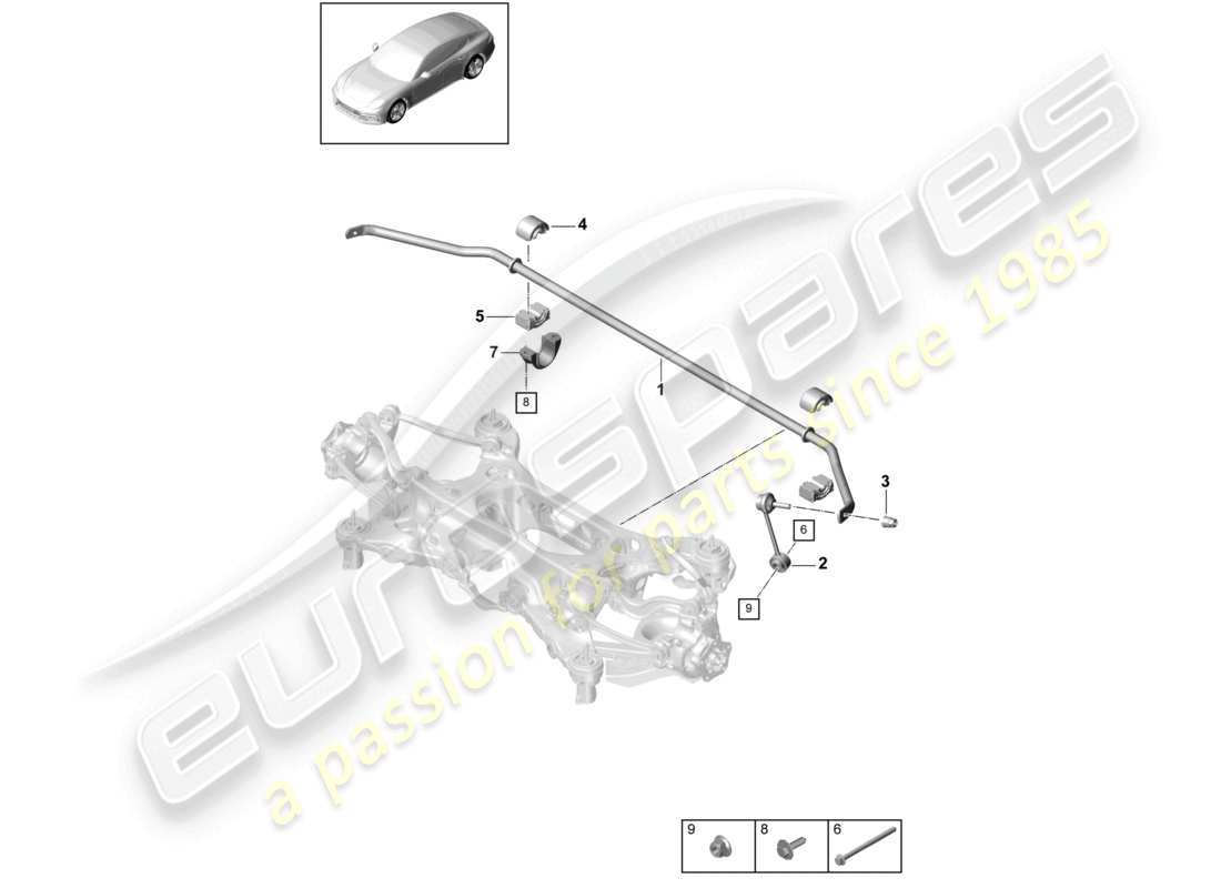 porsche 2021 (panamera 971-1) anti-roll bar rear axle part diagram
