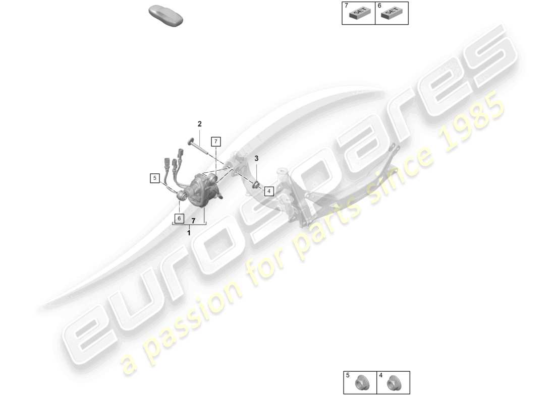 porsche 2023 (992-1 gt3/rs/st) rear axle steering parts diagram