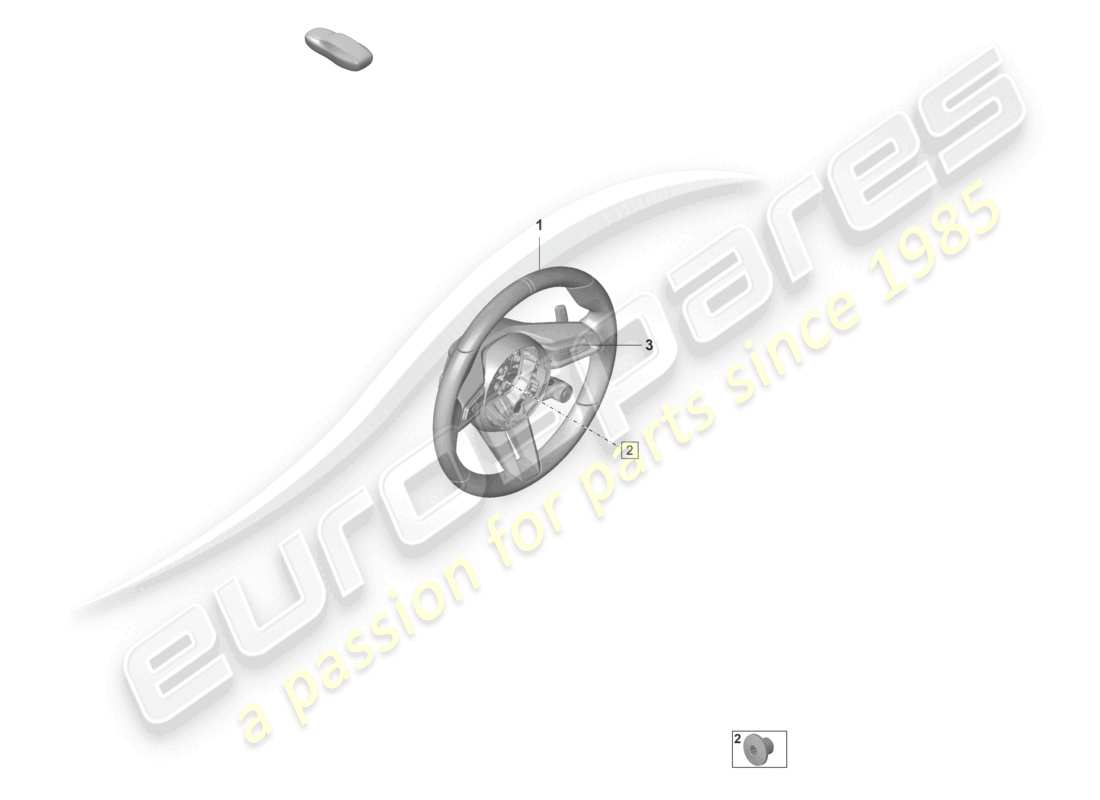 porsche 2024 (992-2 gt3/rs/st) multifunction steering wheel leather - pdk - part diagram