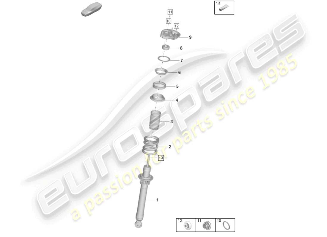 porsche 2024 (992-2 gt3/rs/st) suspension shock absorbers part diagram