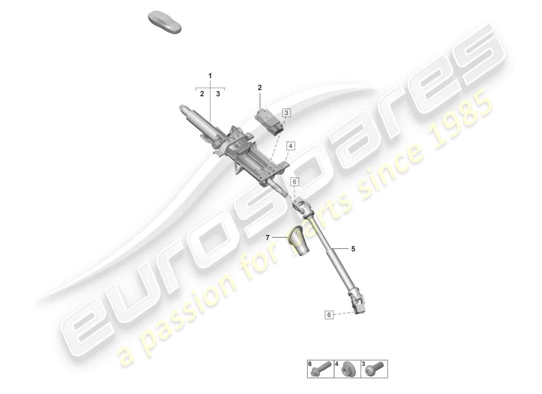 porsche 2023 (992-1 gt3/rs/st) steering column part diagram