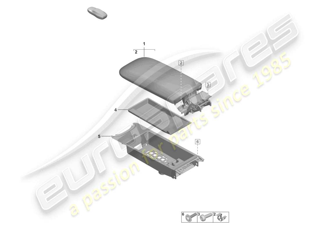 porsche 2023 (992-1 gt3/rs/st) centre console accessories part diagram