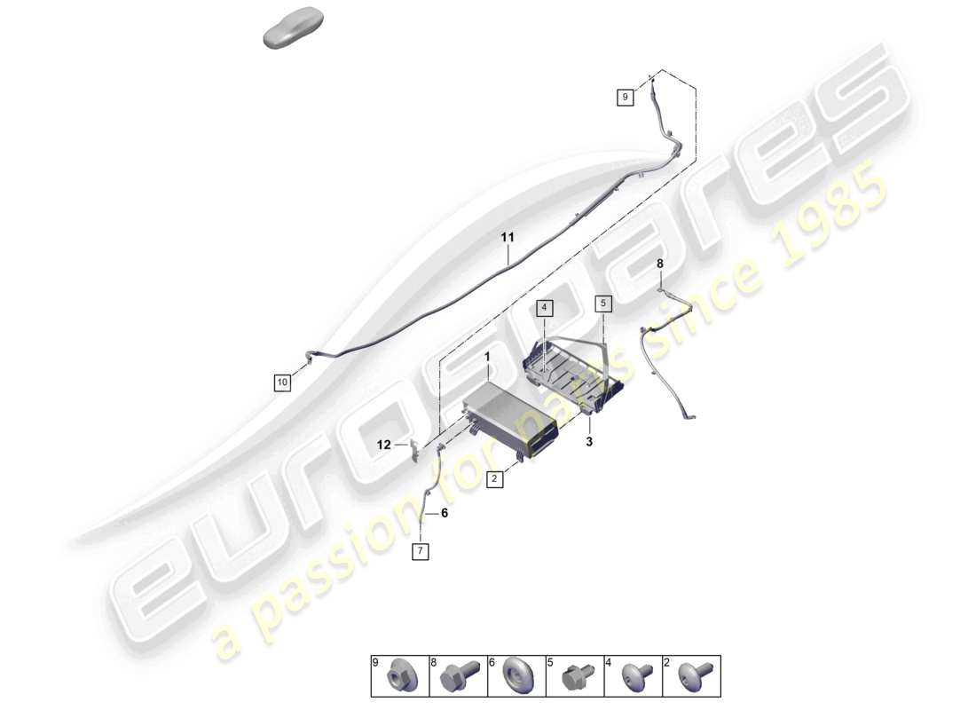 porsche 2025 (992-2) battery part diagram