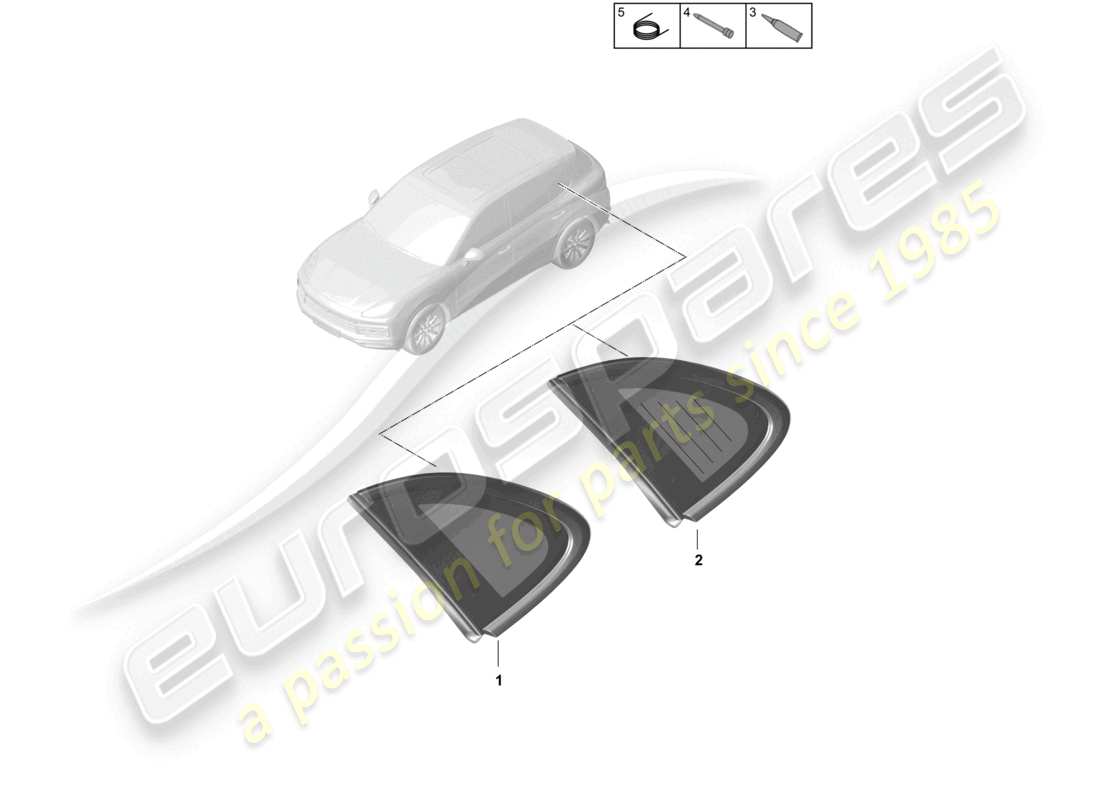 porsche 2024 (cayenne e3 9ya/9yb) side window rear parts diagram
