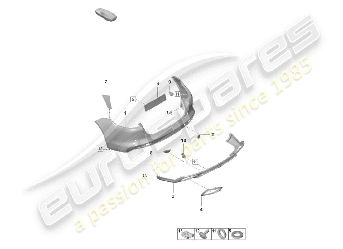 porsche 2022 (panamera 971-2) bumper rear sport turismo part diagram