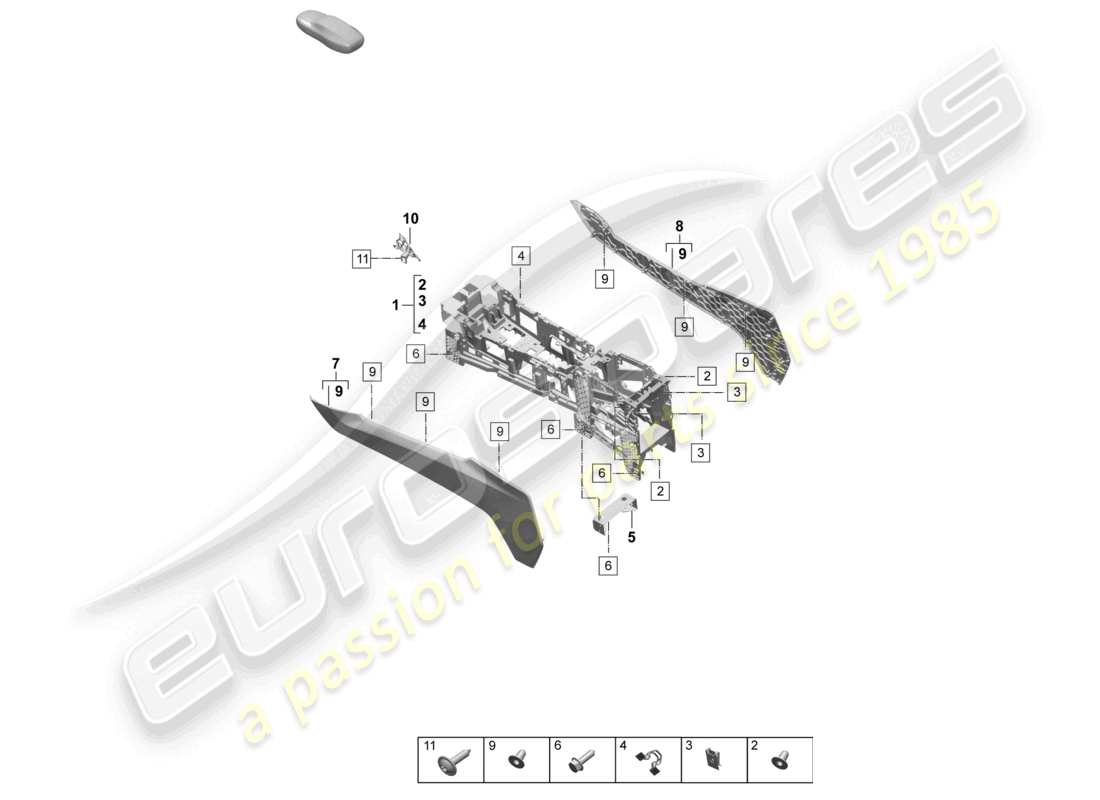 porsche 2025 (macan-e) centre console lower part diagram