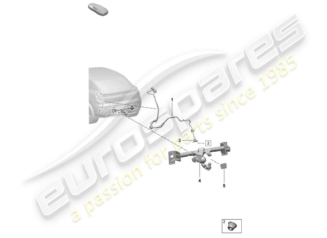 porsche 2025 (macan-e) tow hitch parts diagram