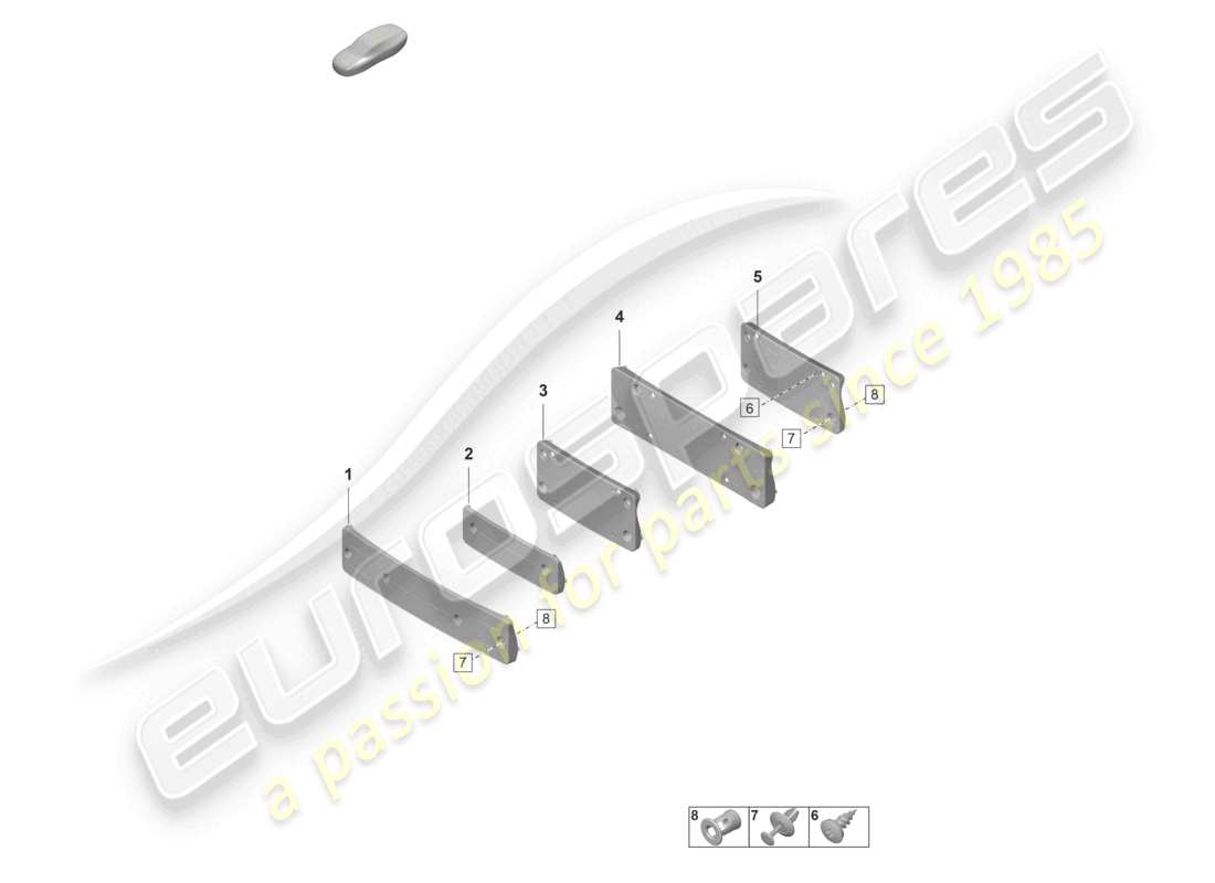 porsche 2022 (taycan 9j1-1) licence plate holder sport design package part diagram
