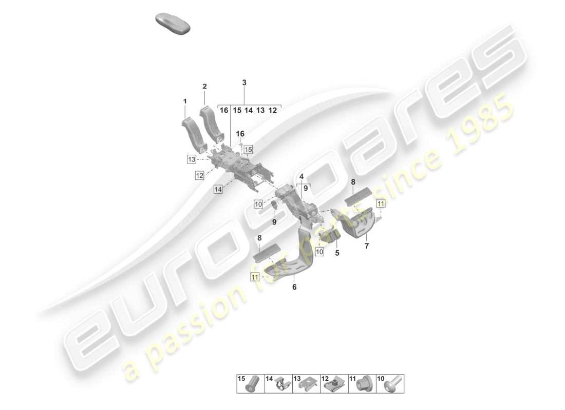 porsche 2022 (taycan 9j1-1) air guide centre console part diagram