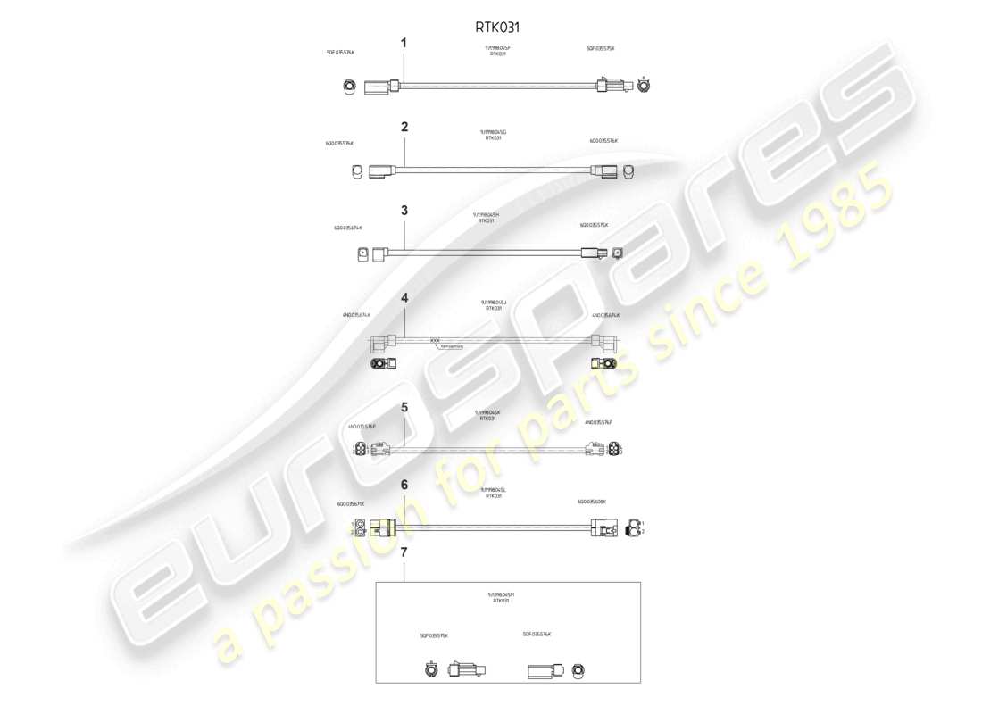 porsche 2022 (taycan 9j1-1) repair set for aerial- wires part diagram