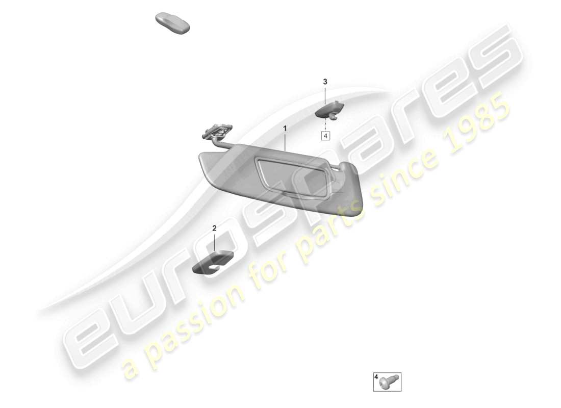 porsche 2023 (992-1 gt3/rs/st) sun vizors parts diagram