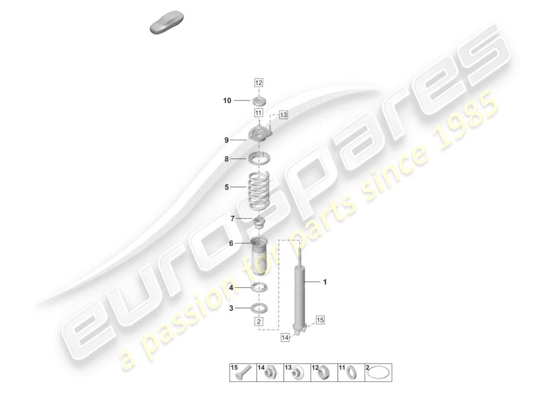 porsche 2023 (992-1 turbo / s) shock absorber (spring cyl.) individual part part diagram